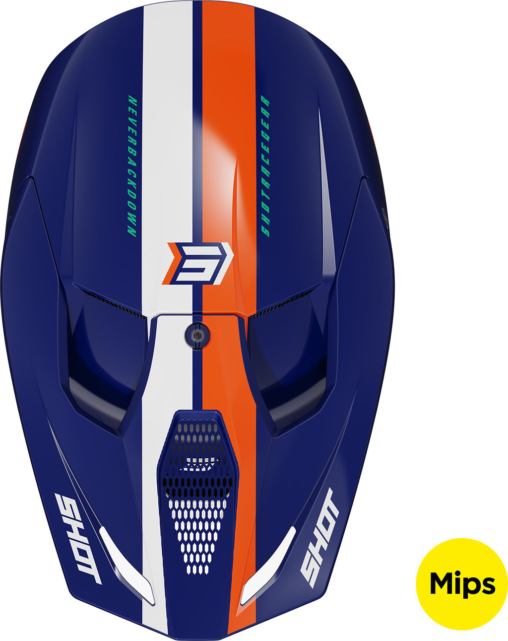 Capacete RACE IRON Azul / Laranja Brilhante SHOT