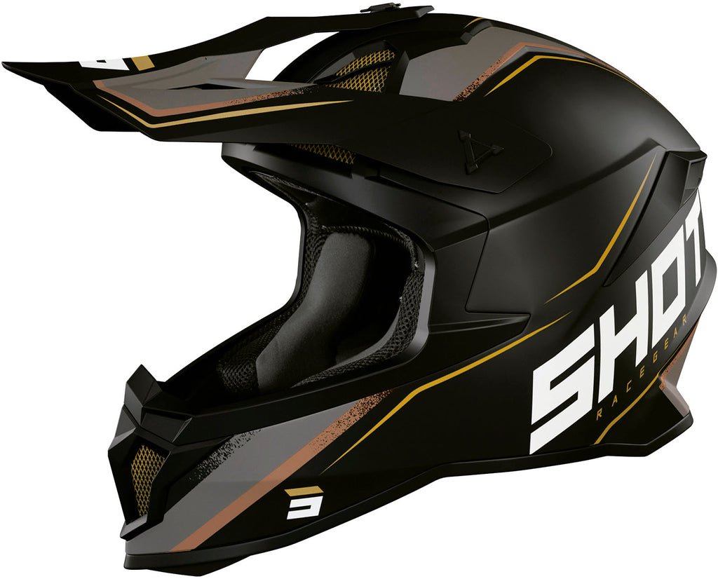 Capacete LITE PRISM Preto / Dourado Mate SHOT