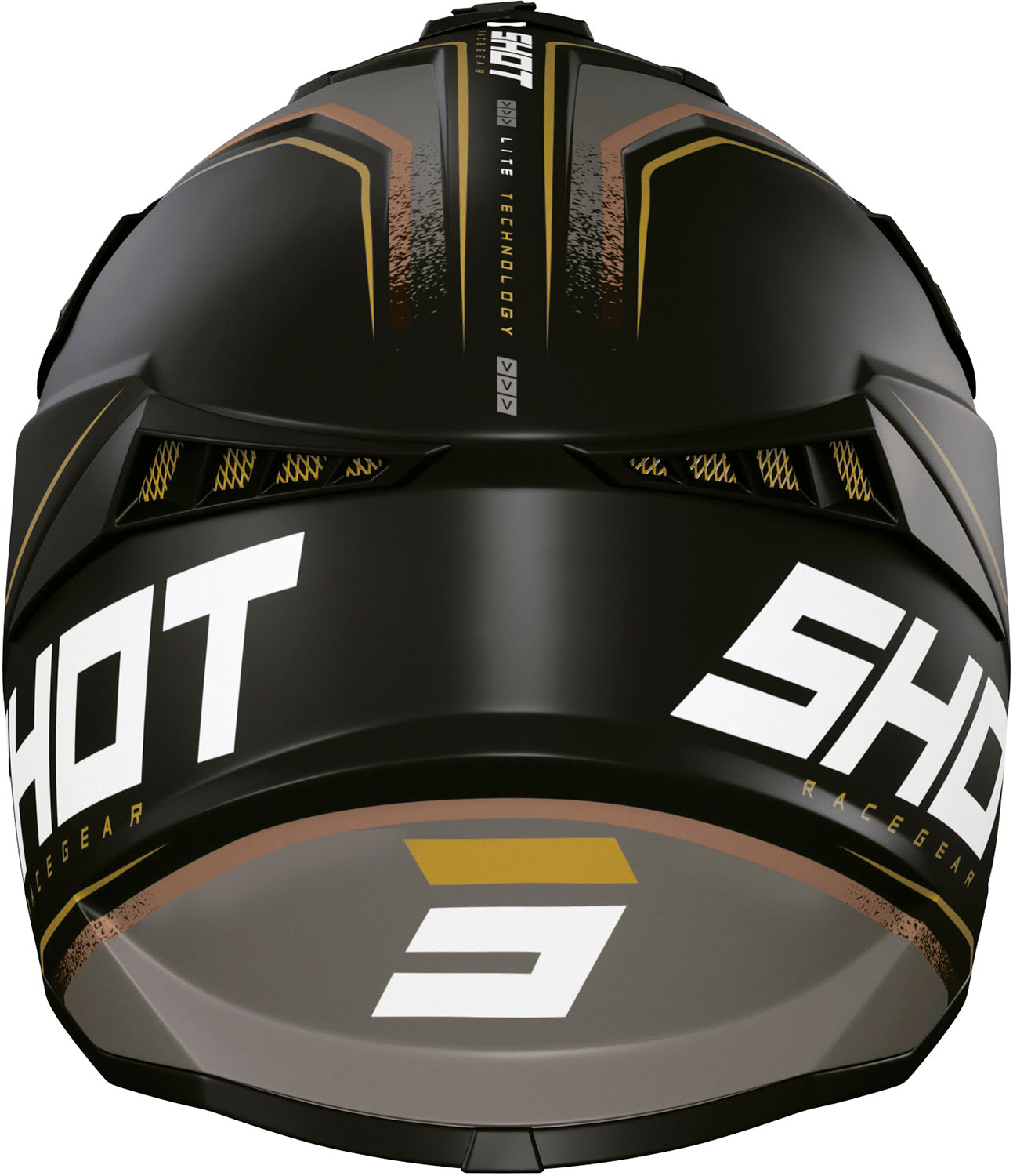 Capacete LITE PRISM Preto / Dourado Mate SHOT