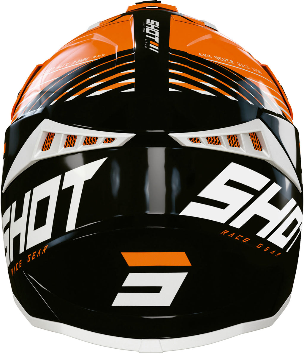 Capacete LITE FURY Preto / Laranja Neon Brilho SHOT