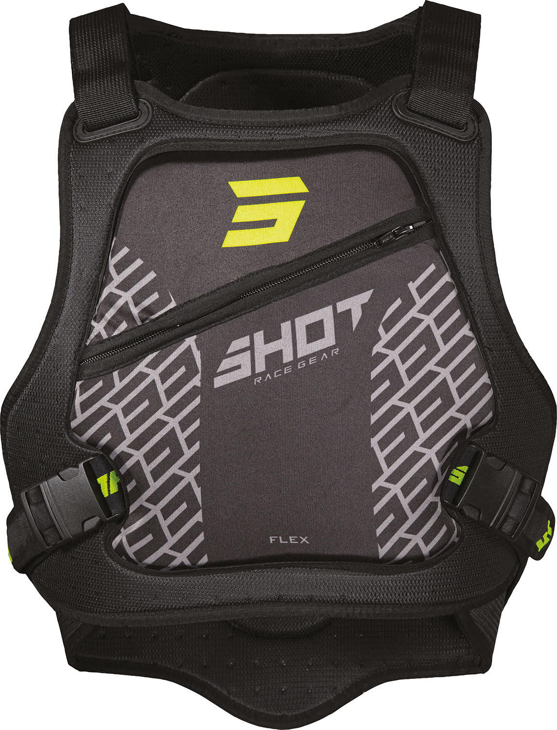 Colete Adulto FLEX Preto / Amarelo Neon SHOT