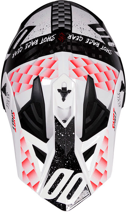 Capacete LITE CARBON RUSH Carbono / Preto / Vermelho brilho SHOT